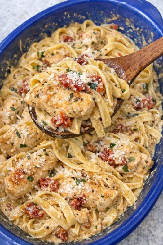Creamy Anti-Inflammatory Marry Me Chicken Pasta with sun-dried tomatoes and spinach